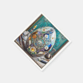 Steampunk Oaster Verziert Blue Egg Serviette (Ecke)