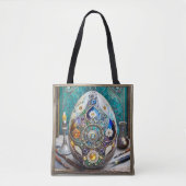 Steampunk Oaster Verziert Blue Egg Tasche (Vorderseite)