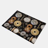 Steampunk-Objekte Gears Pocket Uhr Skeletttasten Fußmatte (Schrägansicht)