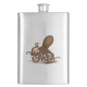 Steampunk Octopus Holding Flask Science Chemie Flachmann (Vorderseite)