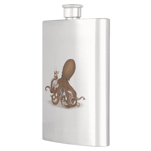 Steampunk Octopus Holding Flask Science Chemie Flachmann (Links)