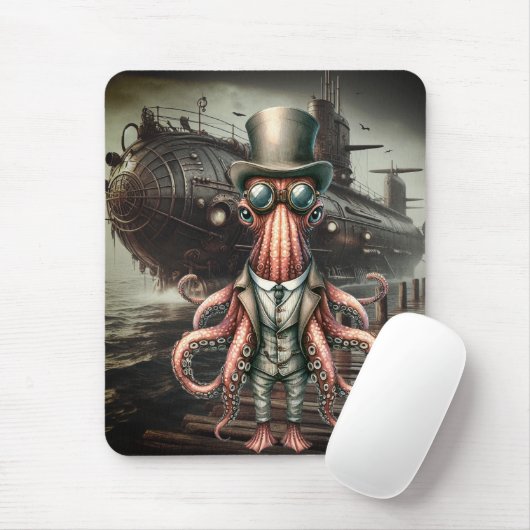 Steampunk Octopus Mousepad (Mit Mouse)