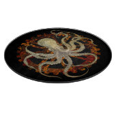Steampunk Octopus Rusty Clockwork Cutting Board Schneidebrett (Ecke)