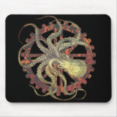 Steampunk Octopus & Rusty Uhrwerk Gear Mousepad (Vorne)