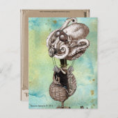Steampunk Octopus Seacraft Postkarte (Vorne/Hinten)