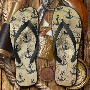 Steampunk Octopus und Anchors Badesandalen