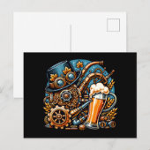 Steampunk Oktoberfest Postkarte (Vorne/Hinten)