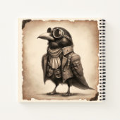 Steampunk Old Crow Foto Spiral Notebook Notizblock (Rückseite)