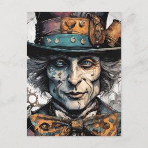 Steampunk Old Man Watercolor Postkarte