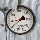 Steampunk Old Manometer 50. Geburtstag Button (Beispiel)