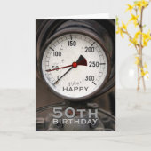 Steampunk Old Manometer 50. Geburtstag Gruß Karte (Gelbe Blume)