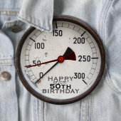 Steampunk Old Manometer 50th Birthday Button (Beispiel)