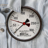 Steampunk Old Manometer 80th Birthday Button (Beispiel)