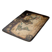Steampunk Olde Worlde Map Badematte (Schrägansicht)