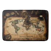 Steampunk Olde Worlde Map Badematte (Vorderseite)