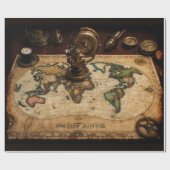 Steampunk Olde Worlde Map Geschenkpapier (Flach)