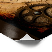 Steampunk Olde Worlde Map Poster (Ecke)