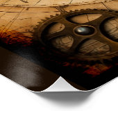 Steampunk Olde Worlde Map Poster (Ecke)