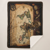 Steampunk Olde Worlde Map Sherpadecke (Vorderseite)