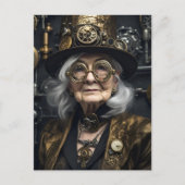 Steampunk Older Woman Postkarte (Vorderseite)