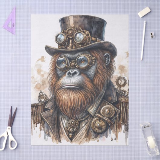 Steampunk Orangutan Art Seidenpapier (Basteln)