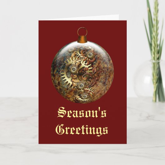 Steampunk Ornament Holiday Card Feiertagskarte (Vorderseite)