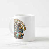 Steampunk-Osterhase Kaffeetasse (Vorderseite Links)