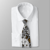 Steampunk Oversified Gearwork Silver Grunge Burnou Krawatte (Gebunden)