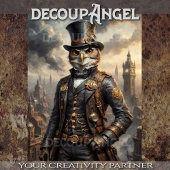 Steampunk Owl - Decoupage- Seidenpapier