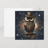 Steampunk Owl Feiertagskarte (Vorne/Hinten)