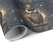 Steampunk Owl Geschenkpapier (Rolleneckpunkt)