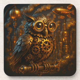 Steampunk Owl,  Getränkeuntersetzer