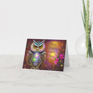 Steampunk Owl individuell anpassbare Geburtstagska Karte