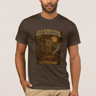 Steampunk Owl Inventar - Retro Fantasy T-Shirt