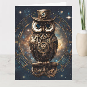 Steampunk Owl Karte