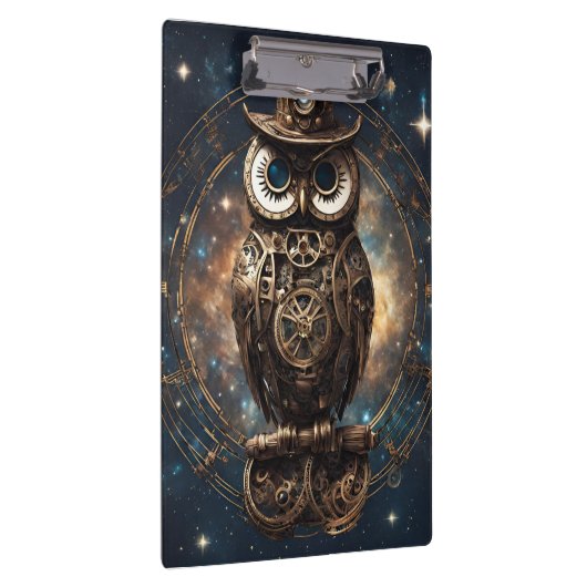 Steampunk Owl Klemmbrett (Rechts)