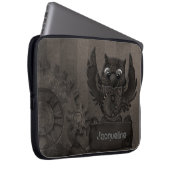 Steampunk Owl Laptop Sleeve (Vorne Rechts)