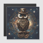 Steampunk Owl Magnetkarte (Vorne/Hinten)