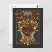 Steampunk Owl Mechanical Bird Clockwork Fantasy Postkarte (Vorne/Hinten)