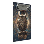 Steampunk Owl Mini Klemmbrett (Schrägansicht)