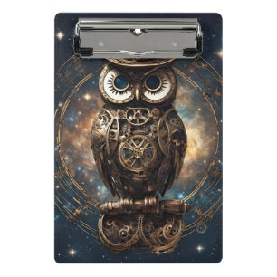 Steampunk Owl Mini Klemmbrett