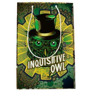 Steampunk Owl Mittlere Geschenktüte
