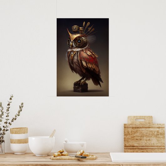 Steampunk Owl Poster (Küche)