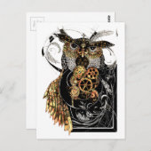 Steampunk Owl Postkarte (Vorne/Hinten)