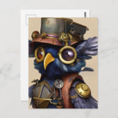 Steampunk Owl Postkarte (Vorne/Hinten)