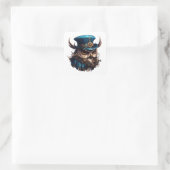 Steampunk Owl Quadratischer Aufkleber (Tasche)