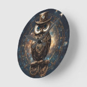 Steampunk Owl Runde Wanduhr (Winkel)