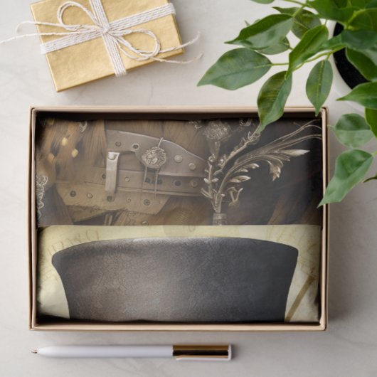 Steampunk Owl Seidenpapier (Geschenk)