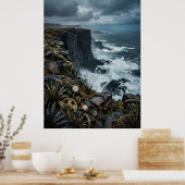 Steampunk-Ozean-Kliffruinen Poster (Küche)