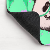 Steampunk Panda Bear in Brille mit Mustache Mousepad (Ecke)